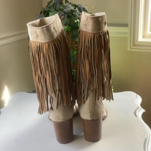 Carlos Falchi Boots| Carlos Falchi Boho Western Cowgirl All Leather Boots Size 8
