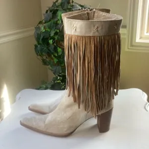 Carlos Falchi Boots| Carlos Falchi Boho Western Cowgirl All Leather Boots Size 8