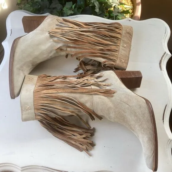 Carlos Falchi Boots| Carlos Falchi Boho Western Cowgirl All Leather Boots Size 8
