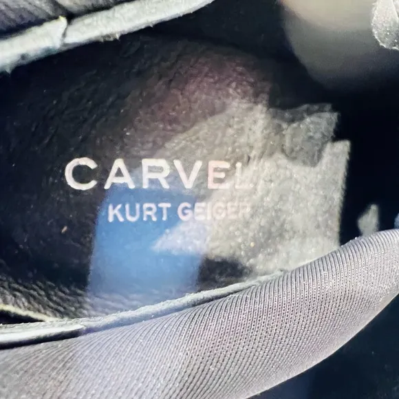 CARVELA WOLF BLACK by Kurt Geiger Zip Closure  Velvet Upper Size 37