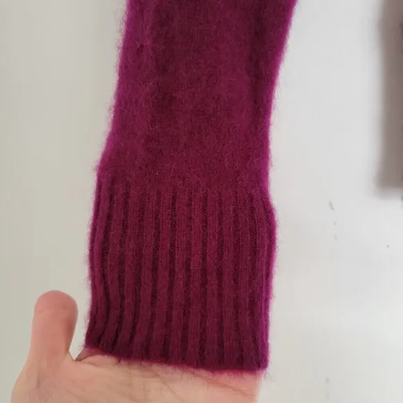 Cashmere Addiction 100% Cashmere Purple Turtleneck Pullover Cozy Sweater Small