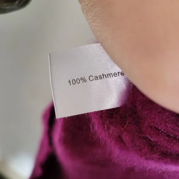 Cashmere Addiction 100% Cashmere Purple Turtleneck Pullover Cozy Sweater Small