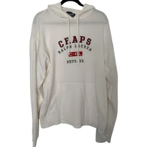 Chaps Ralph Lauren Large Men's White Preppy Sporty Nautical Beachy Knit Hoodie