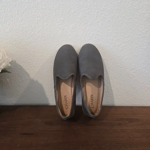 Charix Graphite Nubuck Slip On Sz 39 (US 8.5)