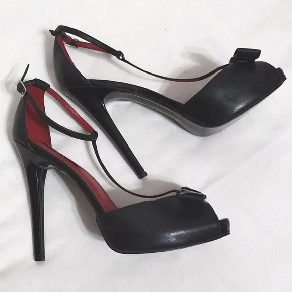 Charles Jourdan Drag Queen Edgy Ultra High Leather Platform Stiletto Shoes US 10