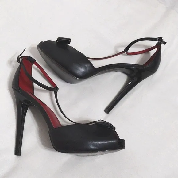 Charles Jourdan Drag Queen Edgy Ultra High Leather Platform Stiletto Shoes US 10
