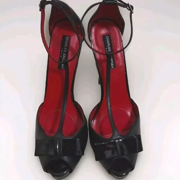 Charles Jourdan Drag Queen Edgy Ultra High Leather Platform Stiletto Shoes US 10