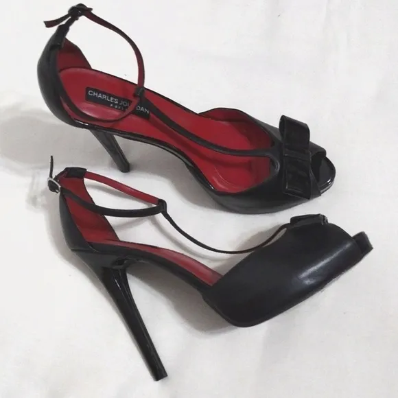 Charles Jourdan Drag Queen Edgy Ultra High Leather Platform Stiletto Shoes US 10