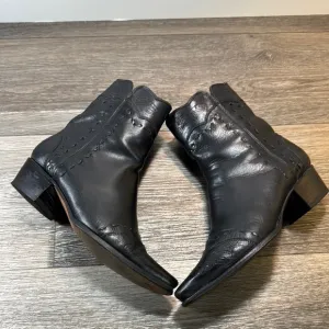 Charlie 1 Horse Black Leather western Boots woman’s size 6B  (b69)
