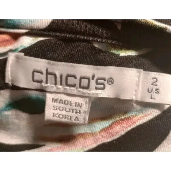 Chico’s Spun Rayon Floral Printed Sweater Pullover Knit Soft Size Large (2)