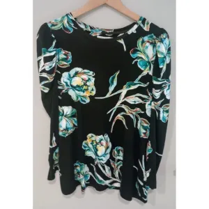 Chico’s Spun Rayon Floral Printed Sweater Pullover Knit Soft Size Large (2)