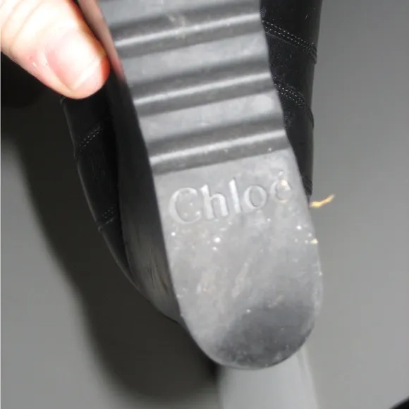 Chloe Black Wedge Ankle Boots