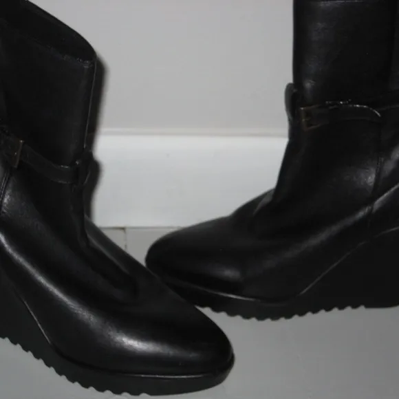 Chloe Black Wedge Ankle Boots