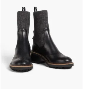 Chloe Franne Rib Knit Boots Size 40.5