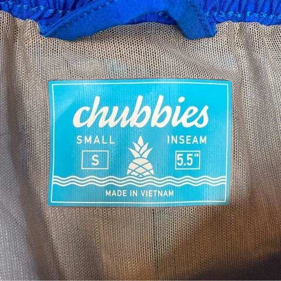 Chubbies Mens The Newport 5.5&quot; Classic Swim Trunks Size S Blue Stripe NWT