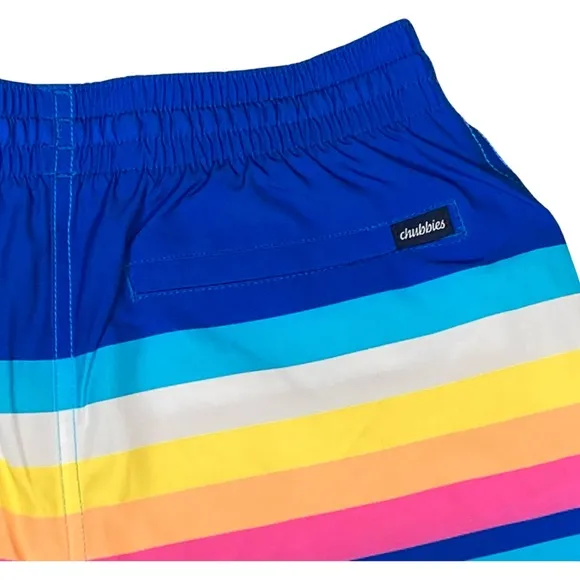 Chubbies Mens The Newport 5.5&quot; Classic Swim Trunks Size S Blue Stripe NWT