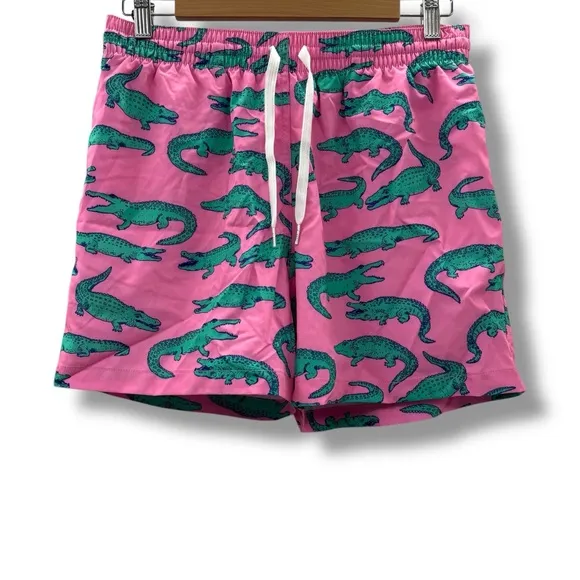Chubbies The Glades Classic Swim‎ Trunks 5.5&quot; Inseam in Pink Alligator Sz M