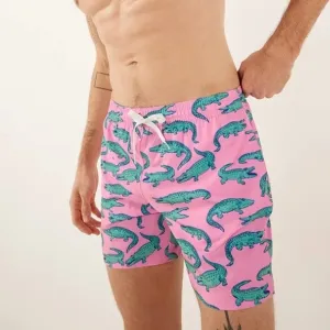 Chubbies The Glades Classic Swim‎ Trunks 5.5&quot; Inseam in Pink Alligator Sz M