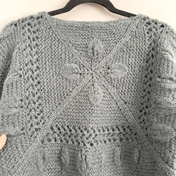 Chunky Blue Wool Blend Sweater - S/M, Italian 🇮🇹