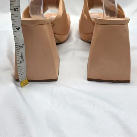 Circus by Sam Edelman Miranda Open Toe Platform Sandals Rosa Beige Tan Size 7.5