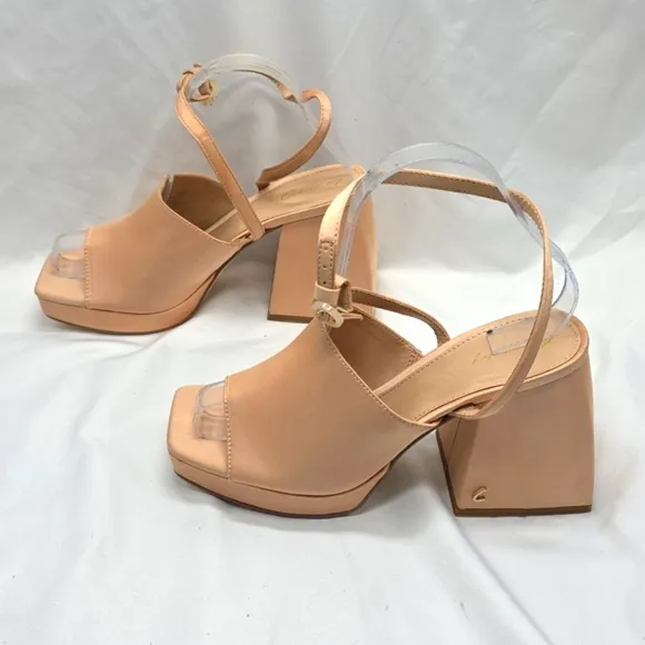 Circus by Sam Edelman Miranda Open Toe Platform Sandals Rosa Beige Tan Size 7.5
