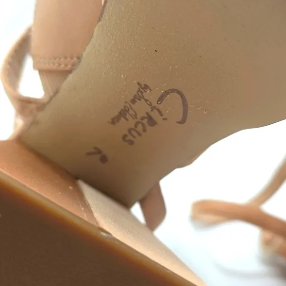 Circus by Sam Edelman Miranda Open Toe Platform Sandals Rosa Beige Tan Size 7.5
