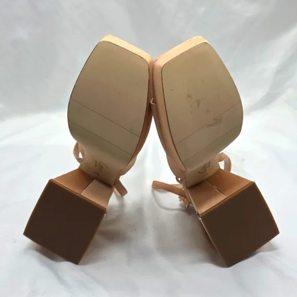 Circus by Sam Edelman Miranda Open Toe Platform Sandals Rosa Beige Tan Size 7.5