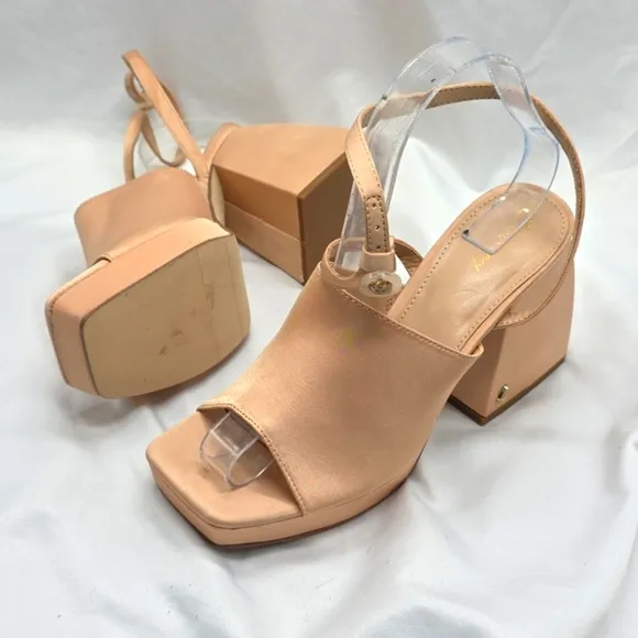 Circus by Sam Edelman Miranda Open Toe Platform Sandals Rosa Beige Tan Size 7.5