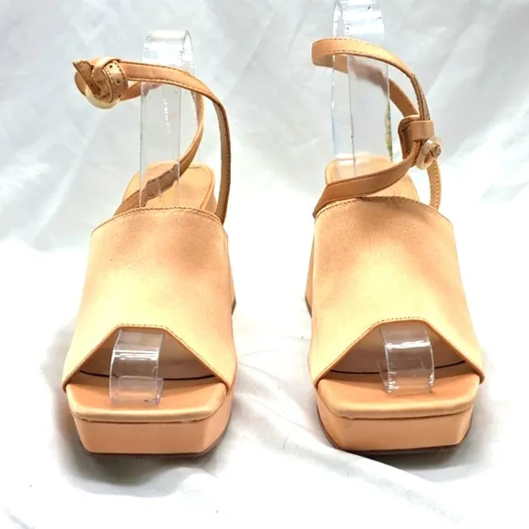 Circus by Sam Edelman Miranda Open Toe Platform Sandals Rosa Beige Tan Size 7.5
