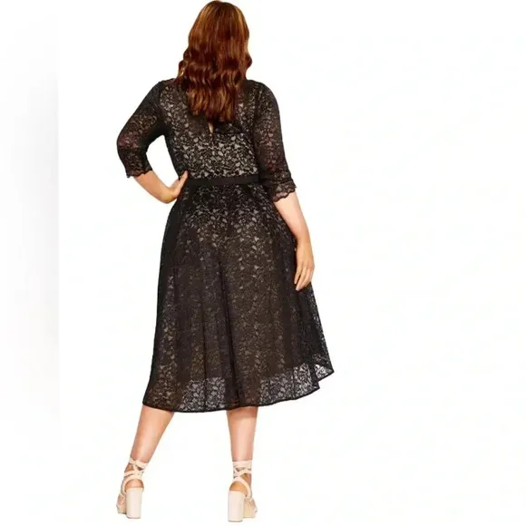 City chic black lace lover dress size L/20