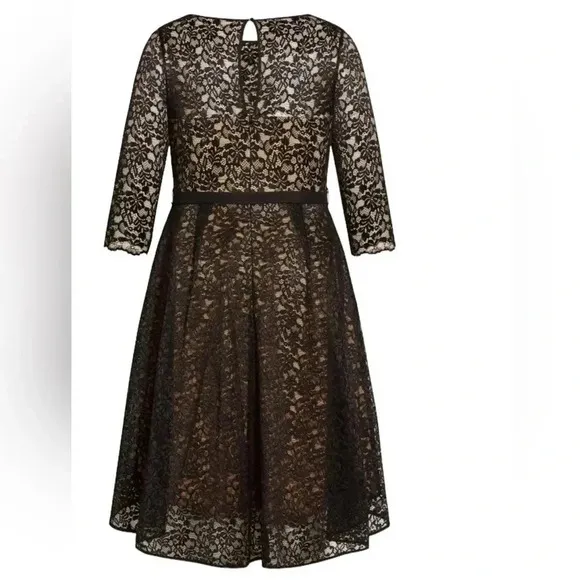 City chic black lace lover dress size L/20