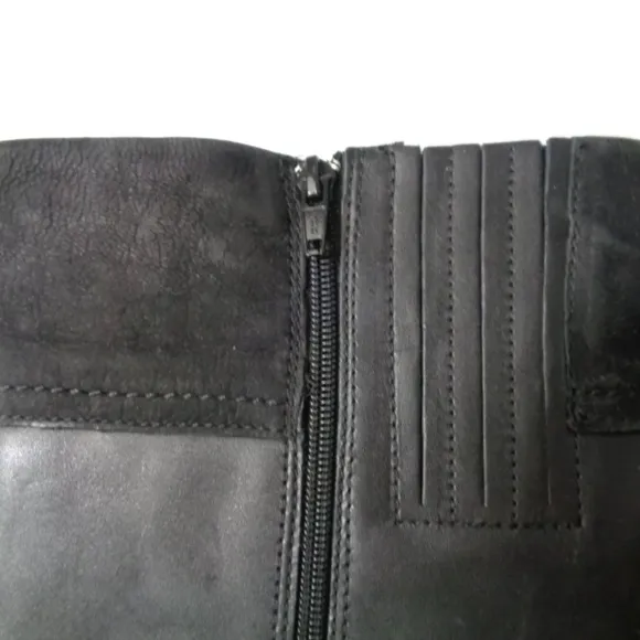 Clarks Bendables Black Leather tall heel comfort boots size 7.5 hardware NEW