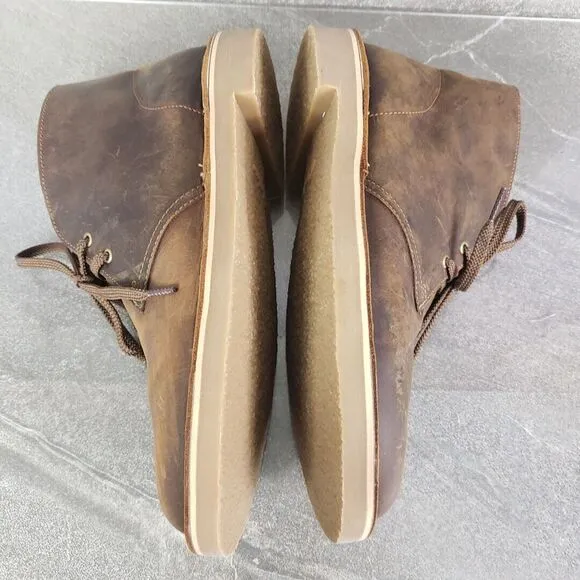 Clarks Boots Mens 10.5 Bushacre 3 Brown Beeswax Leather Chukka Lace Up Shoes