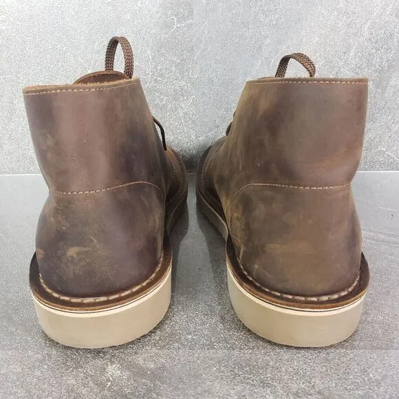 Clarks Boots Mens 10.5 Bushacre 3 Brown Beeswax Leather Chukka Lace Up Shoes