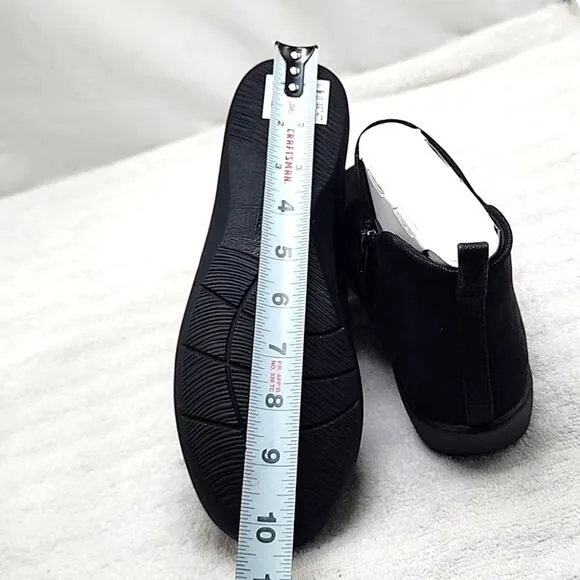 CLARKS CLOUDSTEPPERS●SILLIAN GEMMA BLACK ANKLE BOOTS■LADIES 8  ●WIDE●NWB●CUTE●