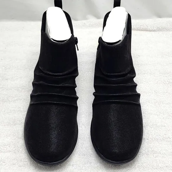 CLARKS CLOUDSTEPPERS●SILLIAN GEMMA BLACK ANKLE BOOTS■LADIES 8  ●WIDE●NWB●CUTE●