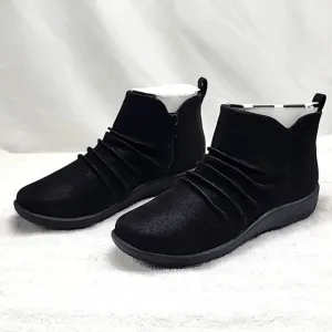 CLARKS CLOUDSTEPPERS●SILLIAN GEMMA BLACK ANKLE BOOTS■LADIES 8  ●WIDE●NWB●CUTE●