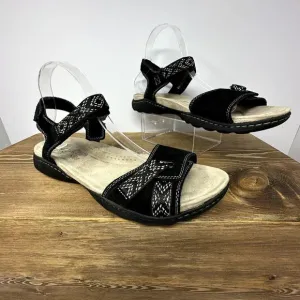 Clarks Collection Amanda Sprint Sandals Comfort Shoes Black Suede Womens 11W