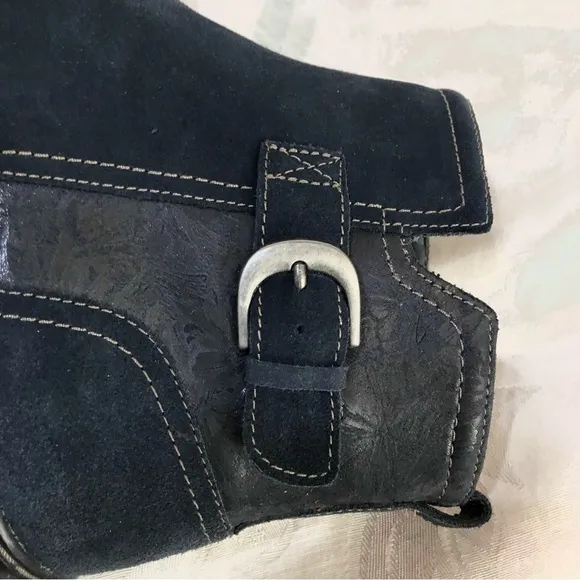 Clarks Collection Ultimate Comfort Suede Zip Ankle Boots Blue Cora Marigold 10