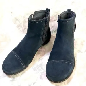 Clarks Collection Ultimate Comfort Suede Zip Ankle Boots Blue Cora Marigold 10
