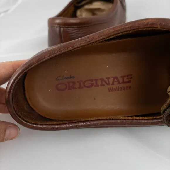 Clarks Originals Men’s Wallabee Brown Leather Boots Shoes Natural Crepe Sole 11M