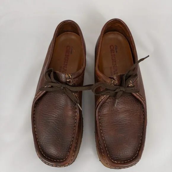 Clarks Originals Men’s Wallabee Brown Leather Boots Shoes Natural Crepe Sole 11M