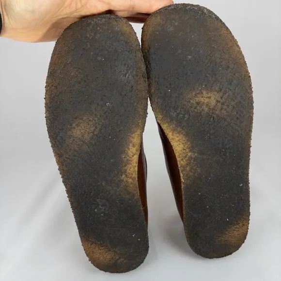 Clarks Originals Men’s Wallabee Brown Leather Boots Shoes Natural Crepe Sole 11M