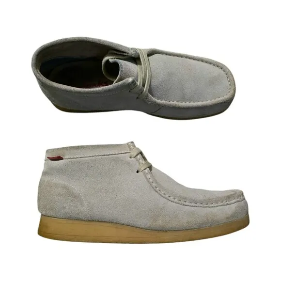 Clarks Stinson Mens Chukka Boots Sand Leather Suede Moc Toe Shoes US Size 10 M