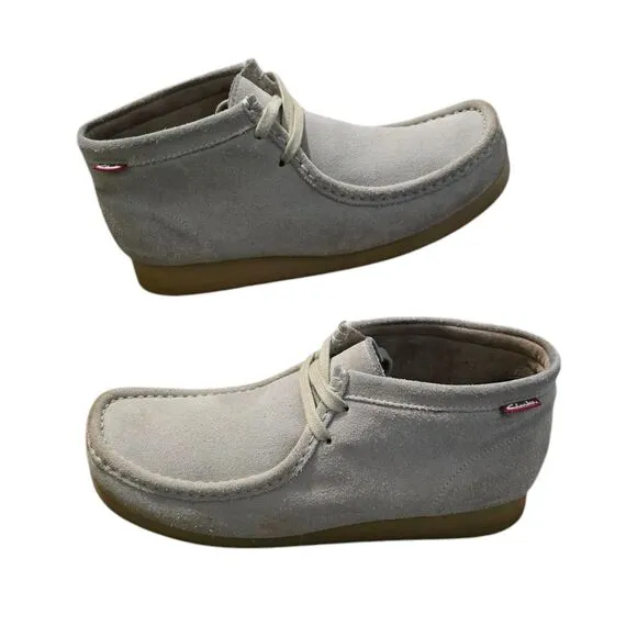 Clarks Stinson Mens Chukka Boots Sand Leather Suede Moc Toe Shoes US Size 10 M