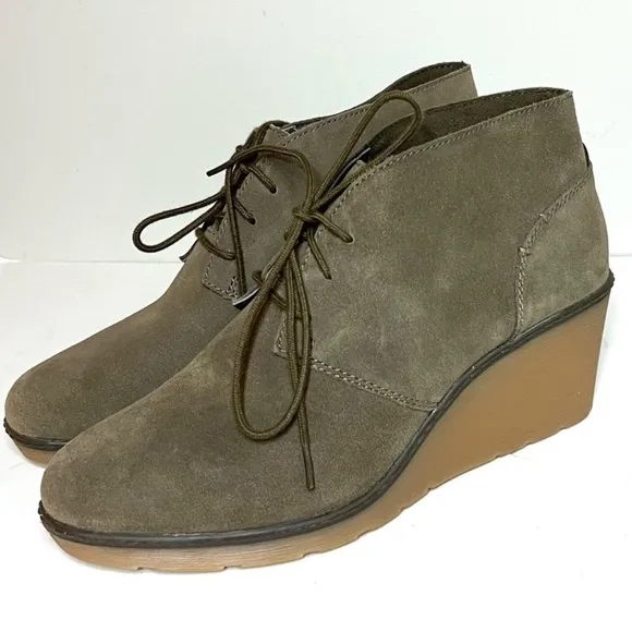 Clarks Womens NEW Hazel Charm Ankle Wedge Booties Shoes Sz 10