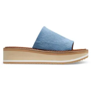 Clergerie Paris Womens FASTJ Denim Open Toe Slide Mule Sandals Shoes New