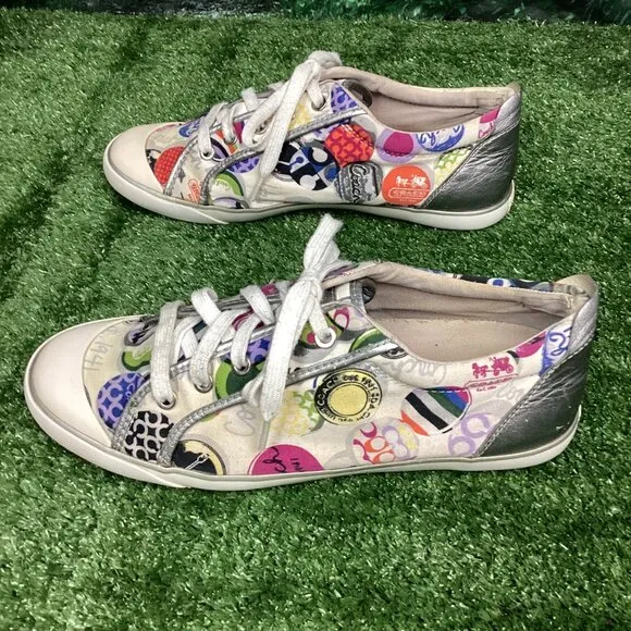COACH Barrett Poppy Graffiti Sneaker Shoes 11B