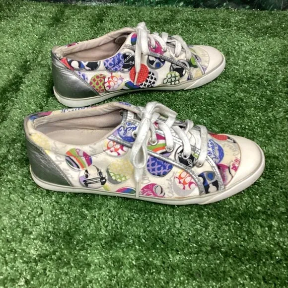 COACH Barrett Poppy Graffiti Sneaker Shoes 11B