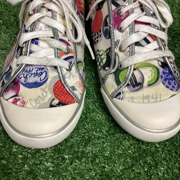COACH Barrett Poppy Graffiti Sneaker Shoes 11B